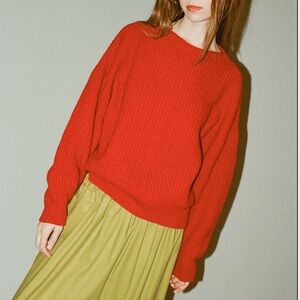BASERANGE Mea Pullover Sweater in Red EUC